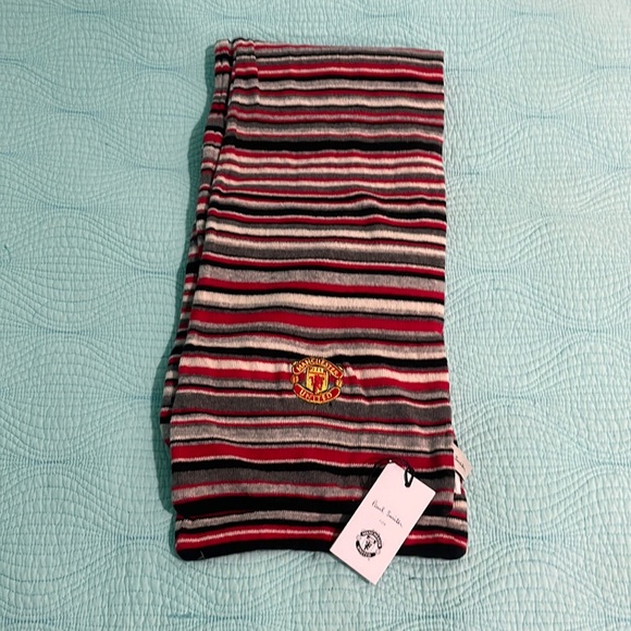 Paul Smith Manchester United striped wool cashmere blend scarf - Picture 3 of 14